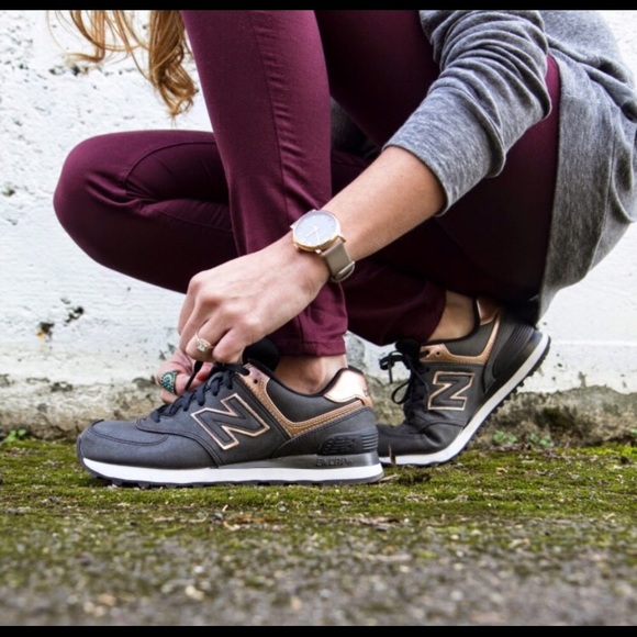 new balance 574 rose gold and black